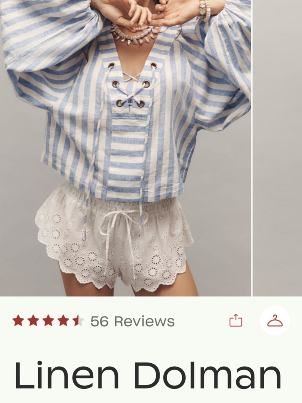 NWT linen dolman brown and cream Striped Women's Top